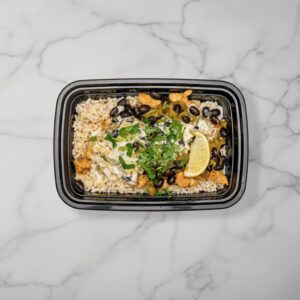 Chicken Chile Verde Bowl in tray