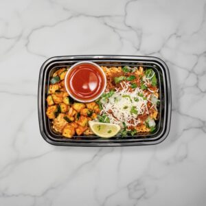 beef birria bowl in a tray