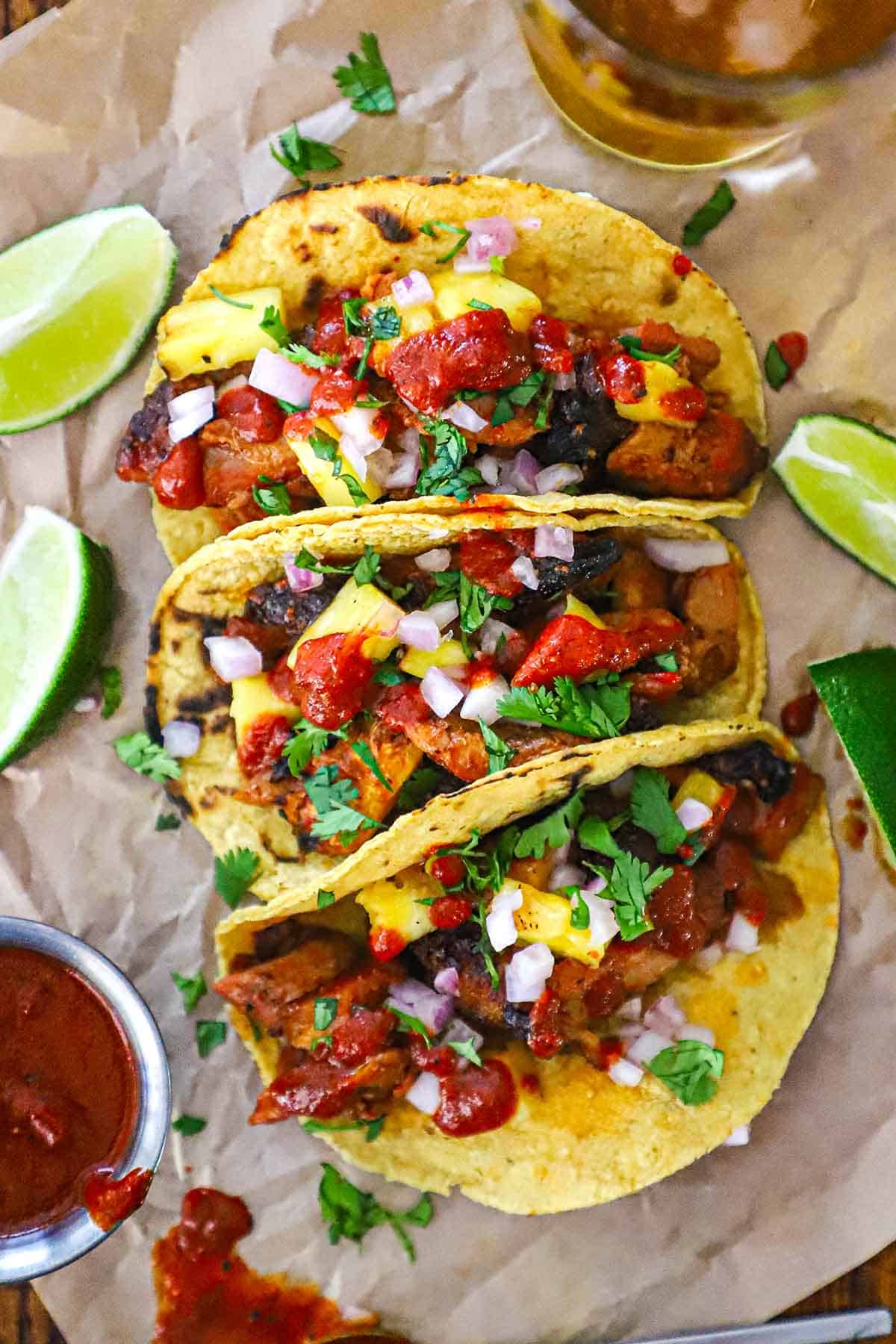 CHICKEN AL PASTOR SOFT TACOS